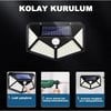 100 Led Dış Mekan Solar Aydınlatma Fotoselli Solar Lamba Hareket Sensörlü
