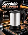 12v Araç Çakmak Girişli Paslanmaz Çelik Araç İçi Su Isıtıcı Seyahat Tipi Pratik Kettle