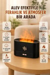 180 Ml Alev Efektli Aroma Difüzörü Ultrasonik Buharlı Aromaterapi Cihazı