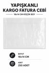 18x14 Cm Küçük Boy Yapışkanlı Kargo Fatura Cebi 250 Adet