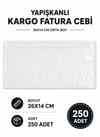 26x14 Cm Orta Boy Yapışkanlı Kargo Fatura Cebi 250 Adet