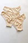 3 Adet Kadın Mikro Bikini Külot İnce Lastik FırFır Kenarlı Yumuşak Doku İç Giyim Ten