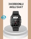 3 Kordonlu Akıllı Saat Uzun Pil Süreli