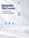 3 Yedek Başlık Hediyeli Usb Şarjlı Beyaz Elektrikli Diş Fırçası