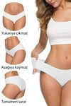4 Adet Kadın Dikişsiz Lazer Kesim Esnek İz yapmayan Külot S3 mudanis