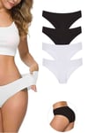 4 Adet Kadın Dikişsiz Lazer Kesim Esnek İz yapmayan Külot S1 mudanis