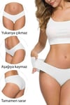 4 Adet Kadın Dikişsiz Lazer Kesim Esnek İz yapmayan Külot S4 mudanis