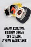 45 Mm Gri Kasa Ultra Akıllı Saat Sesli Görüşme, Sağlık Takibi, Suya Dayanıklı