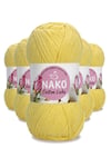 5 Adet Cotton Lüks Yelek Tunik Kazak Bluz Hırka İpi Yünü Açık Sarı 97554