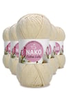 5 Adet Cotton Lüks Yelek Tunik Kazak Bluz Hırka İpi Yünü Açık Bej 97543