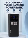 50.000 Mah Taşınabilir Powerbank 22,5 W Hızlı Şarj 4 Dahili Şarj Kablosu Dijital Ekran Led Aydınlatma Ve Taşıma Sapı