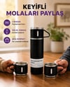 500 Ml Isı Korumalı Çelik Termos Ve Bardak Seti | Silikon Tabanlı, Şık Ve Pratik