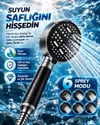 6 Sprey Modlu Filtreli Duş Başlığı Büyük Su Paneli Silikon Nozullu Modern Tasarım