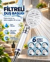 6 Sprey Modlu Filtreli Duş Başlığı Büyük Su Paneli Silikon Nozullu Beyaz Modern Tasarım