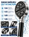 6 Sprey Modlu Filtreli Duş Başlığı Büyük Su Paneli Silikon Nozullu Modern Tasarım