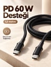 60w Pd Hızlı Şarj Destekli Led Göstergeli Type C Kablo