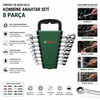 8 Parça 8-19 mm Kombine Anahtar Takımı (Plastik Standlı, Taşıma Aparatlı)