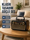 Ahşap Dokulu Bluetooth Müzik Kutusu – Vintage Led Tasarımıyla Modern Ses Deneyimi