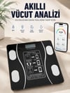 Akıllı Vücut Analiz Baskülü Bluetooth Bağlantılı 4 Sensörlü Lcd Ekranlı Dijital Tartı