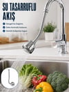 Ayarlanabilir Musluk Başlığı Esnek Spiral Hortumlu Lavabo Uzatma Atı