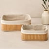 Bambu Kenarlı Organizer Sepet 2'li (19x27x10 & 15x24x8 cm)