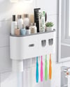 Banyo Organizer Diş Fırçası Tutucu Çift Dispenserli Raflı Çekmeceli