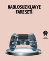 Bluetooth Kablosuz Ps4 Gamepad Çift Motorlu Siyah Controller