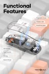 Bluetooth USB Çift Modlu Sessiz Mouse, Şeffaf Mıknatıslı Kapaklı, Type-C Şarjlı, DPI Ayarlı, Kablosuz 10m Çekim Mesafeli, Masaüstü Kısayol Tuşlu, Taşınabilir Şarjlı Mouse Beyaz