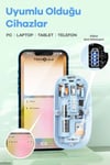 Bluetooth Usb Çift Modlu Sessiz Mouse, Şeffaf Mıknatıslı Kapaklı, Type-c Şarjlı, Dpı Ayarlı, Kablosuz 10m Çekim Mesafeli, Masaüstü Kısayol Tuşlu, Taşınabilir Şarjlı Mouse Siyah