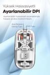 Bluetooth Usb Çift Modlu Sessiz Mouse, Şeffaf Mıknatıslı Kapaklı, Type-c Şarjlı, Dpı Ayarlı, Kablosuz 10m Çekim Mesafeli, Masaüstü Kısayol Tuşlu, Taşınabilir Şarjlı Mouse Beyaz