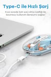 Bluetooth Usb Çift Modlu Sessiz Mouse, Şeffaf Mıknatıslı Kapaklı, Type-c Şarjlı, Dpı Ayarlı, Kablosuz 10m Çekim Mesafeli, Masaüstü Kısayol Tuşlu, Taşınabilir Şarjlı Mouse Siyah