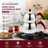 Büyük Küre Çelik Çaydanlık Seti Üst 1.2 Lt Alt 2.0 Lt