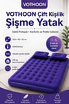 Çift Kişilik Şişme Yatak Dahili Pompalı 203x152x22 Cm 2 Yastıklı