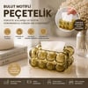 Dekoratif Bulut Peçetelik (Yaylı) 19x13x9 cm - Kahverengi Şeffaf