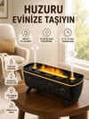 Dekoratif Siyah Hava Nemlendirici Jöle Damla Ve Alev Efektli Led Işıklı Aroma Difüzörü