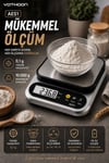 Dijital Mutfak Ve Kahve Tartısı Hassas Gram Terazisi Paslanmaz Çelik Lcd Ekran Çoklu Ölçüm G/oz 10 Kg Kapasite