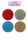 Dökme Cam Kum Boncuk (11/0) 2 mm - 4 Renk - Toplam 80 Gram -  BNC404