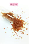 Dökme Cam Kum Boncuk (11/0) 2 mm - 60 Gram -  Koyu Bal Rengi - BNC070