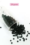 Dökme Cam Kum Boncuk (8/0) 3 mm - 20 Gram - Parlak Siyah - BNC170