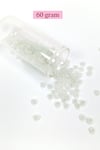 Dökme Cam Kum Boncuk Büyük Boy (6/0) 4 mm - 60 Gram - İnci Beyaz - BNC117