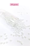 Dökme Cam Kum Boncuk Büyük Boy (6/0) 4 mm - 60 Gram - Kar Beyaz - BNC109