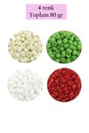 Dökme Cam Kum Boncuk Büyük Boy (6/0) 4 mm - 4 Renk - Toplam 80 Gram - BNC407