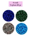 Dökme Cam Kum Boncuk Büyük Boy (6/0) 4 mm - 4 Renk - Toplam 80 Gram - BNC415