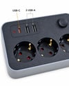 Ev Ve İş Yerleri İçin Açma Kapama Düğmeli Usb Ve Type C Bağlantılı Çoklu Uzatma Prizi