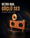 Gramafon Tasarımlı Bluetooth Hoparlör 3d Ses Teknolojili Çok Fonksiyonlu