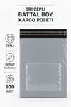 Gri Cepli Battal Boy Kargo Poşeti 45x55+5 Cm 100 Adet