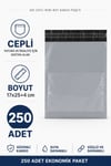 Gri Cepli Mini Boy Kargo Poşeti 17x25+4 Cm 250 Adet