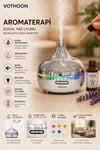 Gümüş Vazo Model Rgb Işıklı Hava Nemlendirici & Aromaterapi Difüzör – 550 Ml Kumandalı