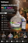 Gümüş Vazo Model Rgb Işıklı Hava Nemlendirici & Aromaterapi Difüzör – 550 Ml Kumandalı