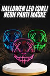 Hallowen Parti Maskesi Neon Led Işıklı Maske 3 Modlu Cadılar Bayramı Maskesi